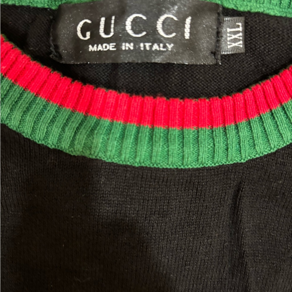 WOW!! Gucci Navy Blue Knit Top with Red & Green Shield Patch. Stunning!!! - Picture 5 of 7